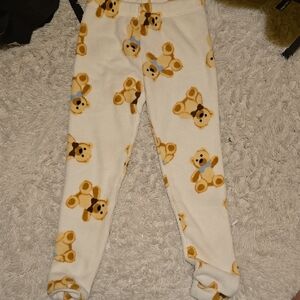 Kids Teddy Bear Print Fleece Pants